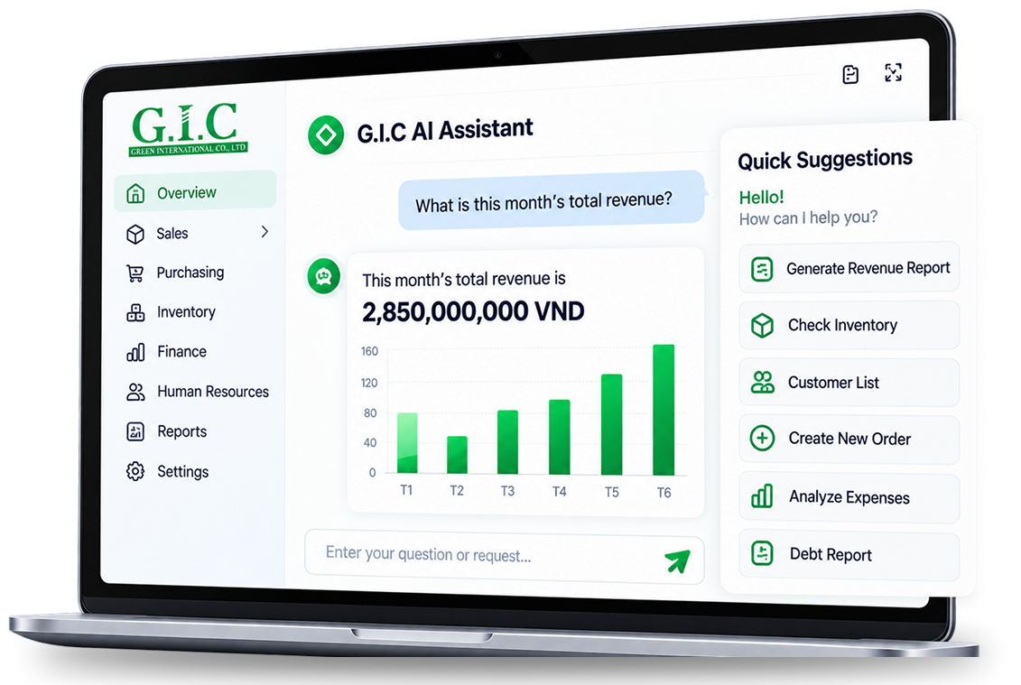 GreenInt AI Assistant on laptop